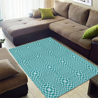 Cyan Filipino Binakol Motifs Area Rug Mabuhay Philippines Festival Kusikus Pattern