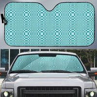 Cyan Filipino Binakol Motifs Auto Sun Shade Mabuhay Philippines Festival Kusikus Pattern