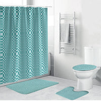 Cyan Filipino Binakol Motifs Bathroom Set Mabuhay Philippines Festival Kusikus Pattern