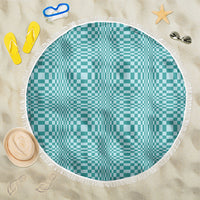 Cyan Filipino Binakol Motifs Beach Blanket Mabuhay Philippines Festival Kusikus Pattern