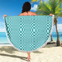 Cyan Filipino Binakol Motifs Beach Blanket Mabuhay Philippines Festival Kusikus Pattern
