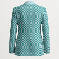 Cyan Filipino Binakol Motifs Blazer Mabuhay Philippines Festival Kusikus Pattern