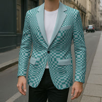 Cyan Filipino Binakol Motifs Blazer Mabuhay Philippines Festival Kusikus Pattern