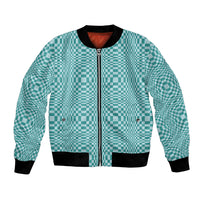 Cyan Filipino Binakol Motifs Bomber Jacket Mabuhay Philippines Festival Kusikus Pattern