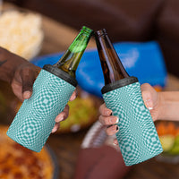 Cyan Filipino Binakol Motifs 4 in 1 Can Cooler Tumbler Mabuhay Philippines Festival Kusikus Pattern