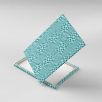 Cyan Filipino Binakol Motifs Canvas Wall Art Mabuhay Philippines Festival Kusikus Pattern