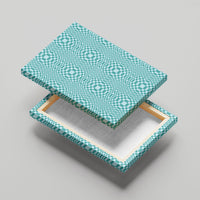Cyan Filipino Binakol Motifs Canvas Wall Art Mabuhay Philippines Festival Kusikus Pattern