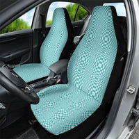 Cyan Filipino Binakol Motifs Car Seat Cover Mabuhay Philippines Festival Kusikus Pattern