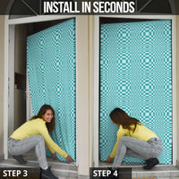 Cyan Filipino Binakol Motifs Door Cover Mabuhay Philippines Festival Kusikus Pattern