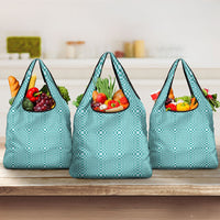 Cyan Filipino Binakol Motifs Grocery Bag Mabuhay Philippines Festival Kusikus Pattern