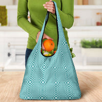 Cyan Filipino Binakol Motifs Grocery Bag Mabuhay Philippines Festival Kusikus Pattern