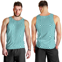 Cyan Filipino Binakol Motifs Men Tank Top Mabuhay Philippines Festival Kusikus Pattern