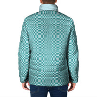 Cyan Filipino Binakol Motifs Padded Jacket Mabuhay Philippines Festival Kusikus Pattern
