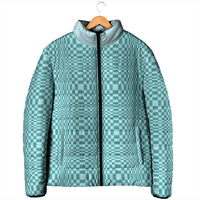 Cyan Filipino Binakol Motifs Padded Jacket Mabuhay Philippines Festival Kusikus Pattern