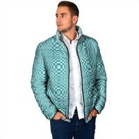 Cyan Filipino Binakol Motifs Padded Jacket Mabuhay Philippines Festival Kusikus Pattern