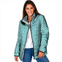 Cyan Filipino Binakol Motifs Padded Jacket Mabuhay Philippines Festival Kusikus Pattern