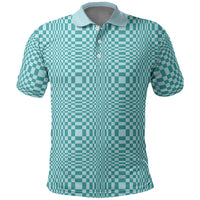 Cyan Filipino Binakol Motifs Polo Shirt Mabuhay Philippines Festival Kusikus Pattern