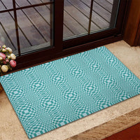 Cyan Filipino Binakol Motifs Rubber Doormat Mabuhay Philippines Festival Kusikus Pattern