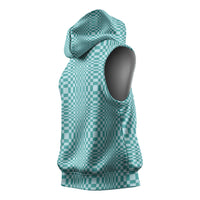 Cyan Filipino Binakol Motifs Sleeveless Hoodie Mabuhay Philippines Festival Kusikus Pattern