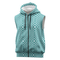 Cyan Filipino Binakol Motifs Sleeveless Zip Hoodie Mabuhay Philippines Festival Kusikus Pattern