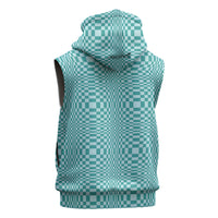 Cyan Filipino Binakol Motifs Sleeveless Zip Hoodie Mabuhay Philippines Festival Kusikus Pattern