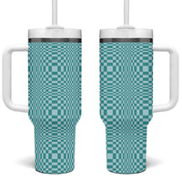 Cyan Filipino Binakol Motifs Tumbler With Handle Mabuhay Philippines Festival Kusikus Pattern