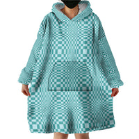 Cyan Filipino Binakol Motifs Wearable Blanket Hoodie Mabuhay Philippines Festival Kusikus Pattern