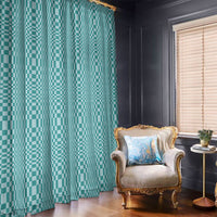 Cyan Filipino Binakol Motifs Window Curtain Mabuhay Philippines Festival Kusikus Pattern