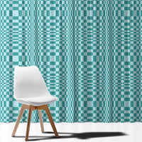 Cyan Filipino Binakol Motifs Window Curtain Mabuhay Philippines Festival Kusikus Pattern