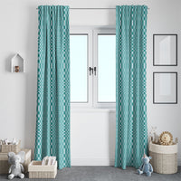 Cyan Filipino Binakol Motifs Window Curtain Mabuhay Philippines Festival Kusikus Pattern