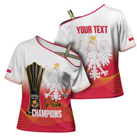 Personalised Poland Volleyball 2026 Cross Shoulder Shirt Polska Back To Back Champions