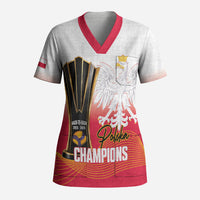 Personalised Poland Volleyball 2026 Scrub Top Polska Back To Back Champions