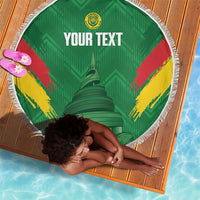 Cameroon Football Custom Beach Blanket Reunification Monument Les Lionnes Indomptables
