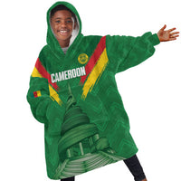 Cameroon Football Custom Kid Wearable Blanket Hoodie Reunification Monument Les Lionnes Indomptables