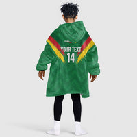 Cameroon Football Custom Kid Wearable Blanket Hoodie Reunification Monument Les Lionnes Indomptables