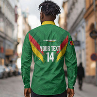 Cameroon Football Custom Long Sleeve Button Shirt Reunification Monument Les Lionnes Indomptables