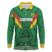 Cameroon Football Custom Long Sleeve Polo Shirt Reunification Monument Les Lionnes Indomptables