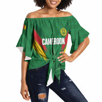 Cameroon Football Custom Off Shoulder Wrap Waist Top Reunification Monument Les Lionnes Indomptables