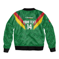 Cameroon Football Custom Sleeve Zip Bomber Jacket Reunification Monument Les Lionnes Indomptables