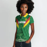 Cameroon Football Custom Women Polo Shirt Reunification Monument Les Lionnes Indomptables