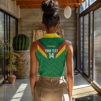 Cameroon Football Custom Women Sleeveless Polo Shirt Reunification Monument Les Lionnes Indomptables