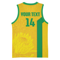 South Africa Soccer Custom Basketball Jersey Banyana Banyana Protea Yellow Version