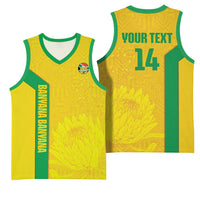 South Africa Soccer Custom Basketball Jersey Banyana Banyana Protea Yellow Version
