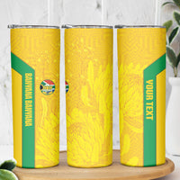 South Africa Soccer Custom Skinny Tumbler Banyana Banyana Protea Yellow Version