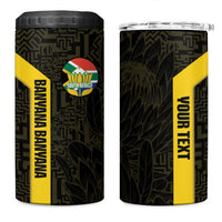 South Africa Soccer Custom 4 in 1 Can Cooler Tumbler Banyana Banyana Protea Black Version