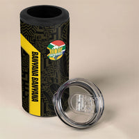 South Africa Soccer Custom 4 in 1 Can Cooler Tumbler Banyana Banyana Protea Black Version