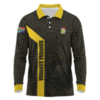 South Africa Soccer Custom Long Sleeve Polo Shirt Banyana Banyana Protea Black Version