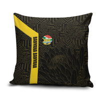 South Africa Soccer Pillow Cover Banyana Banyana Protea Black Version