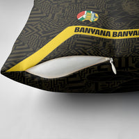 South Africa Soccer Pillow Cover Banyana Banyana Protea Black Version