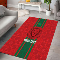 Morocco Football Custom Area Rug Atlas Lionesses Moroccan Folk Pattern